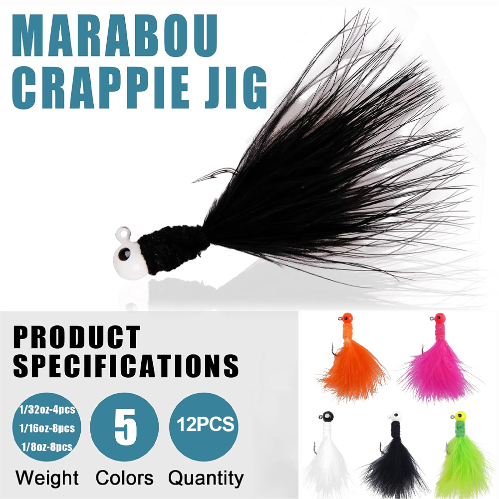 12 Adet Crappie Jigleri için J - Fishing Equipment Shop incelemesi ve fiyatı